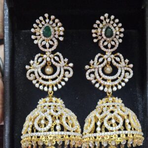White Stone Jhumka Earrings