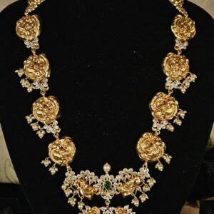 Peacock temple necklace