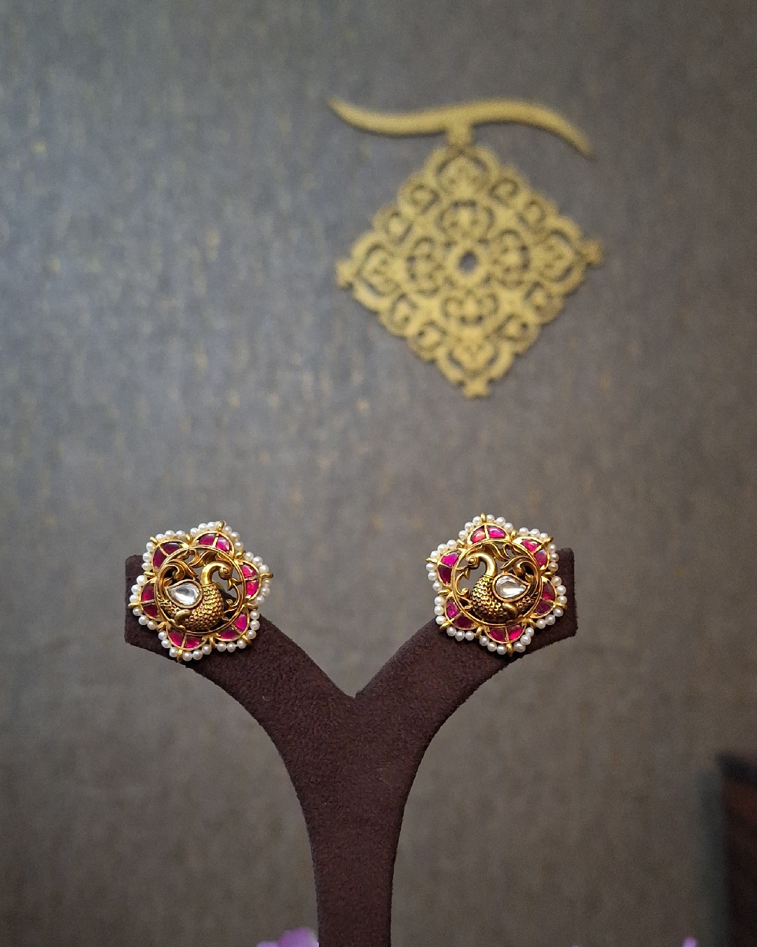 Royal Antique Floral Stud Earrings