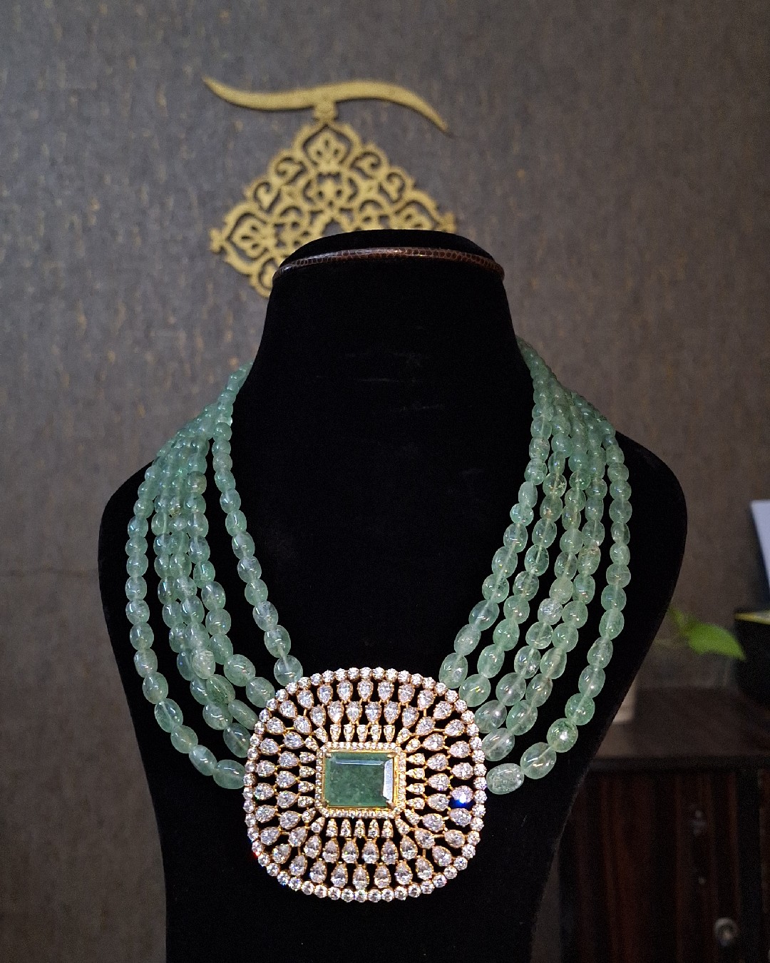 Emerald Aura Multi-Layer Beaded Necklace
