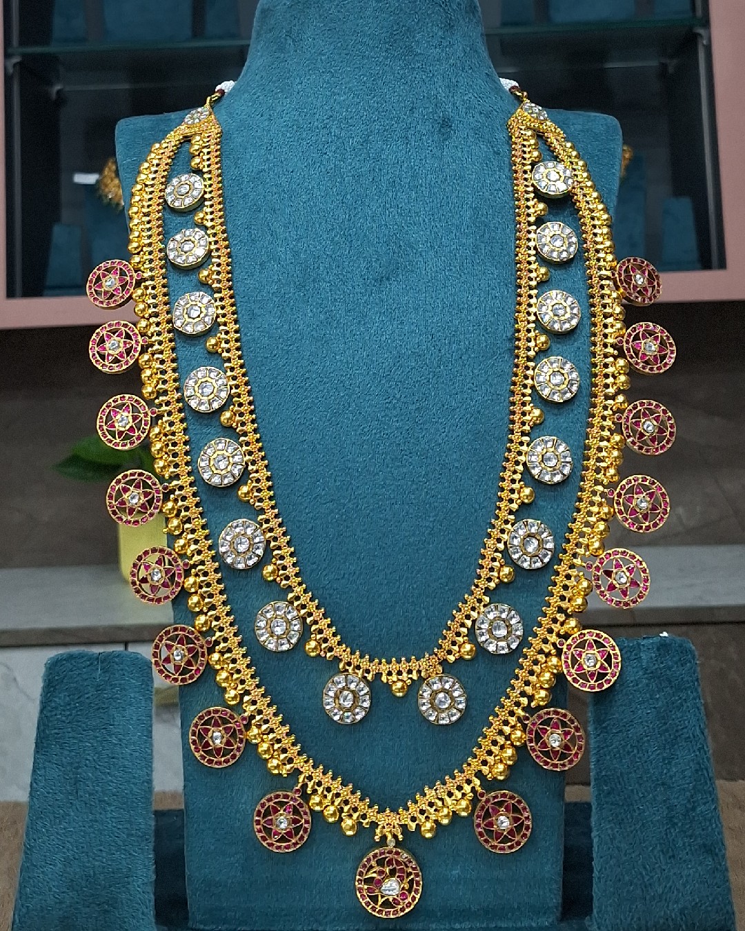 Dual Layer Kemp & Polki Coin Haram