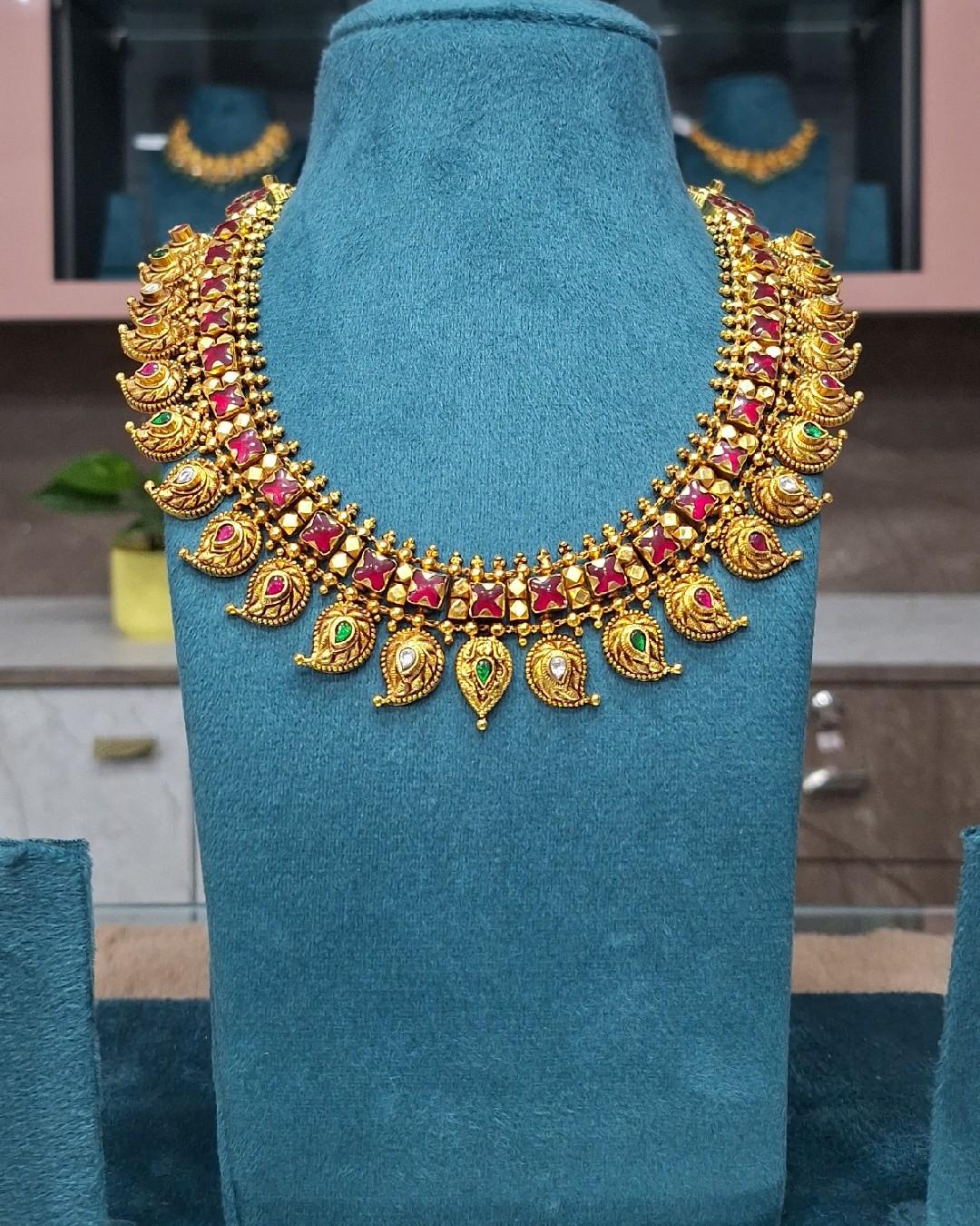 Ruby Paisley Temple Necklace