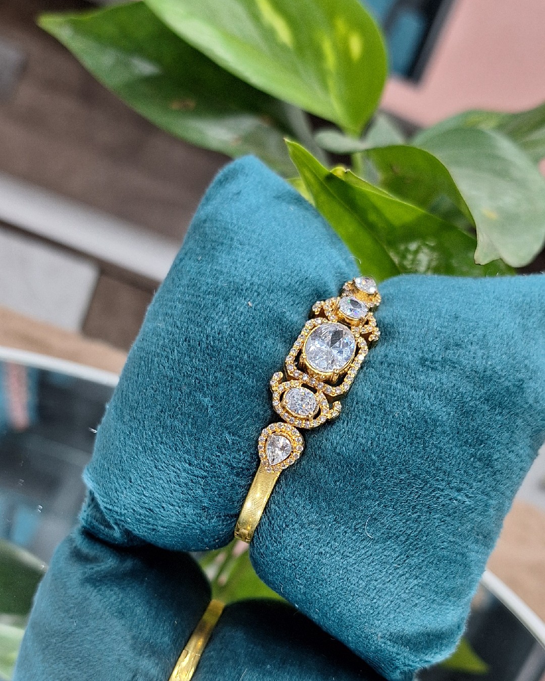 Vintage Halo CZ Statement Bracelet