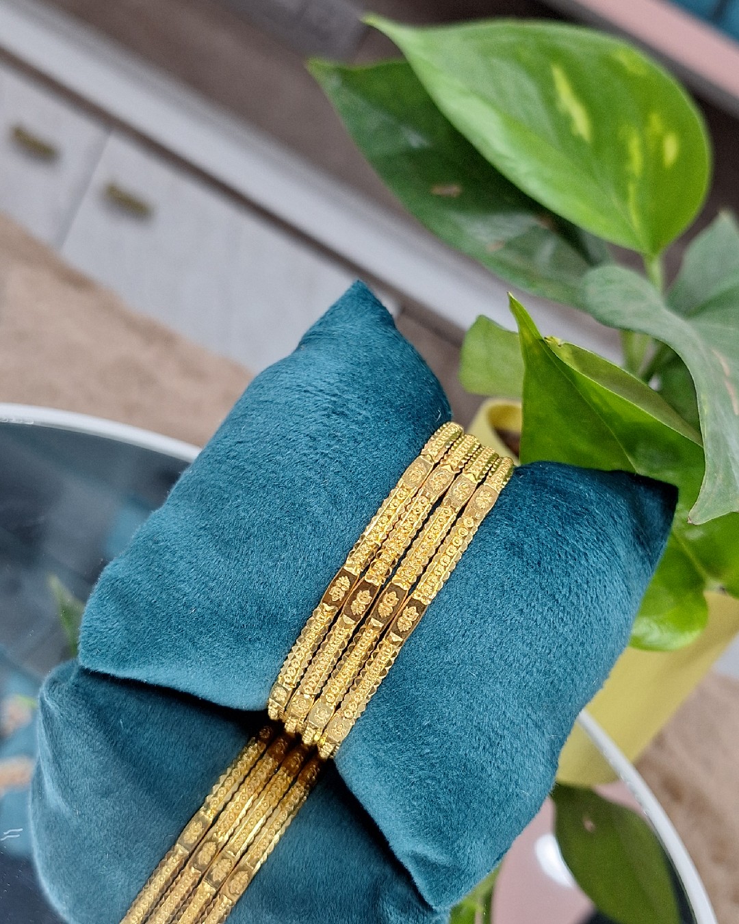 Heritage Carved Gold Bangles