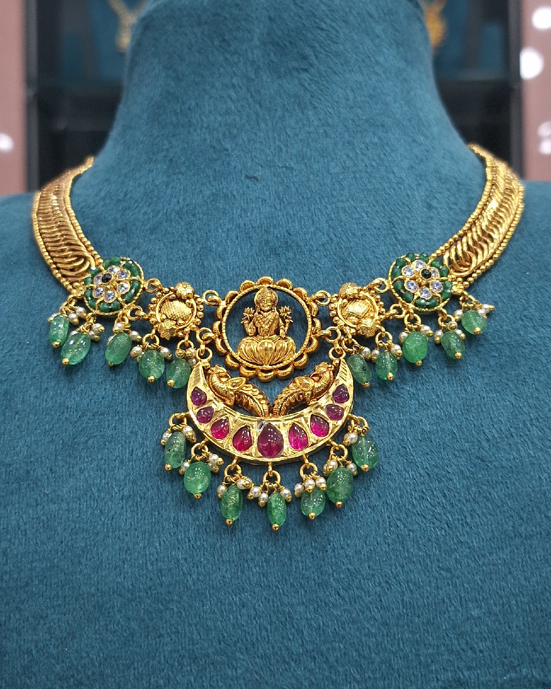 Lakshmi Emeralald and Kemp Heritage Necklace