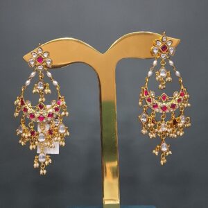 Royal Kemp Chandbali Pearl Drop Earrings