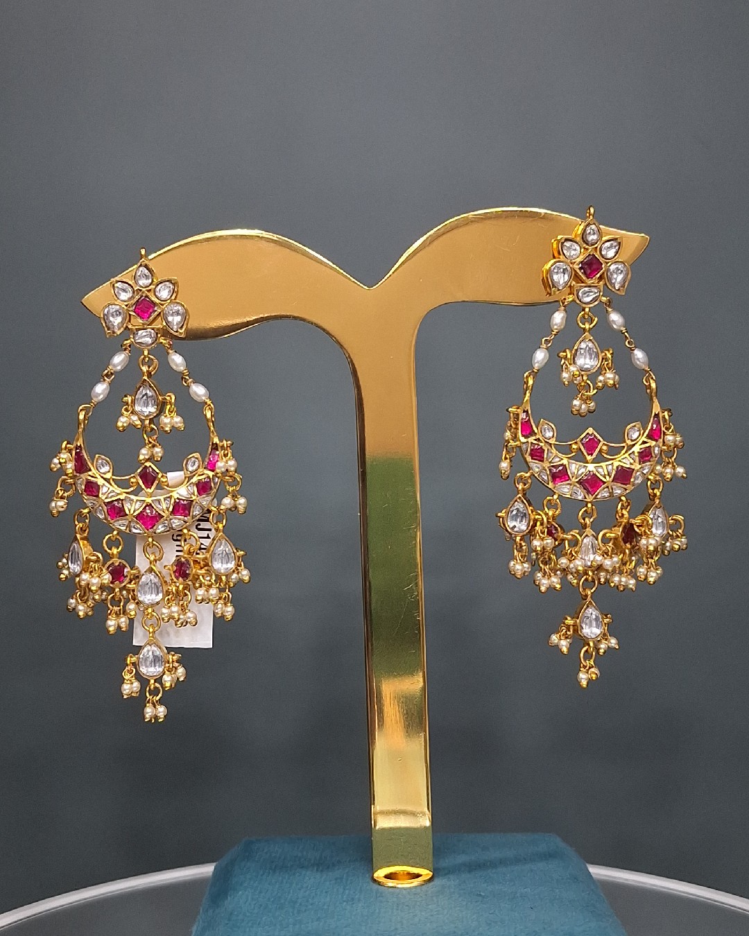 Royal Kemp Chandbali Pearl Drop Earrings