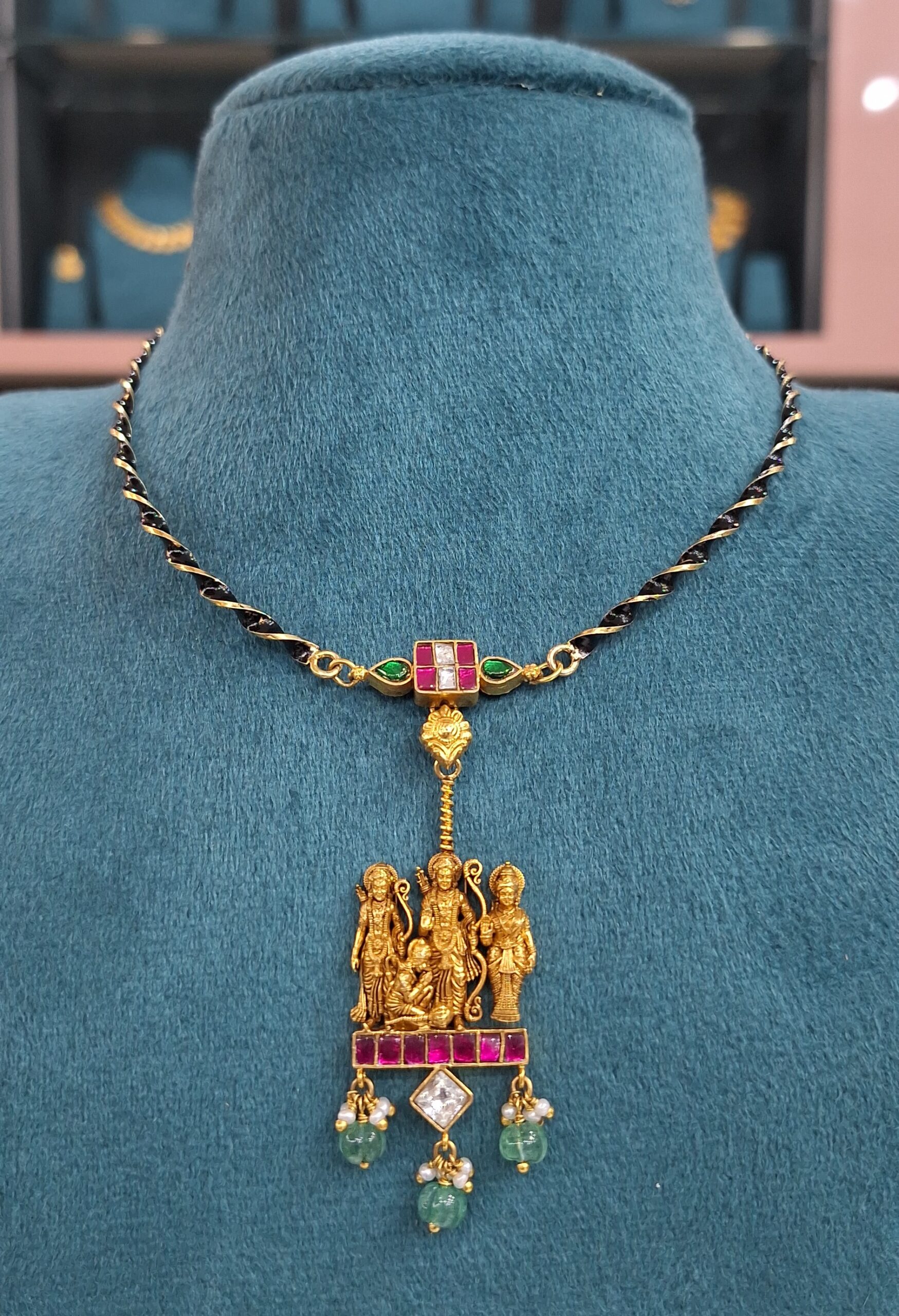 Ram Parivar Temple Pendant Necklace