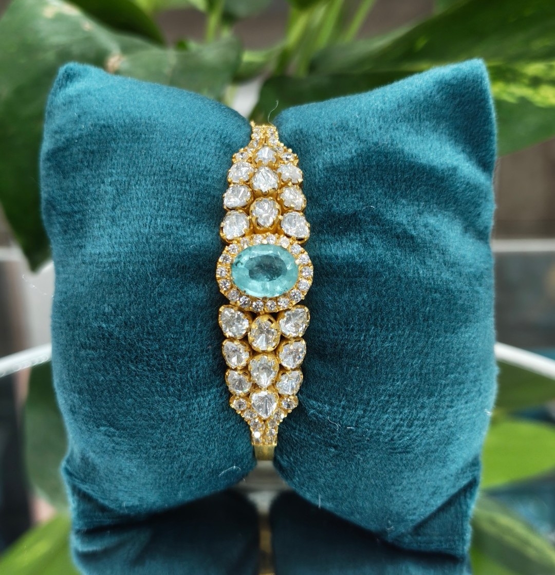 Aqua Halo Moissanite Bracele