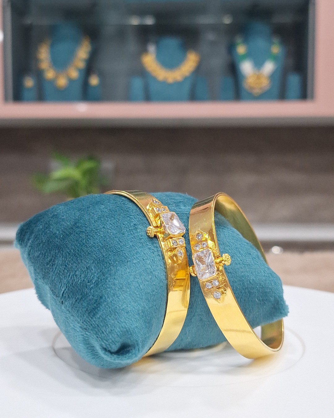 Radiant Crystal Gold Sheet Bangles