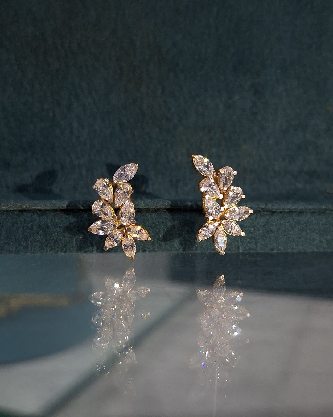 Aurielle Leaf Gold Sheet Studs