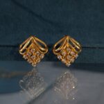 Golden Cascade Stud Earrings