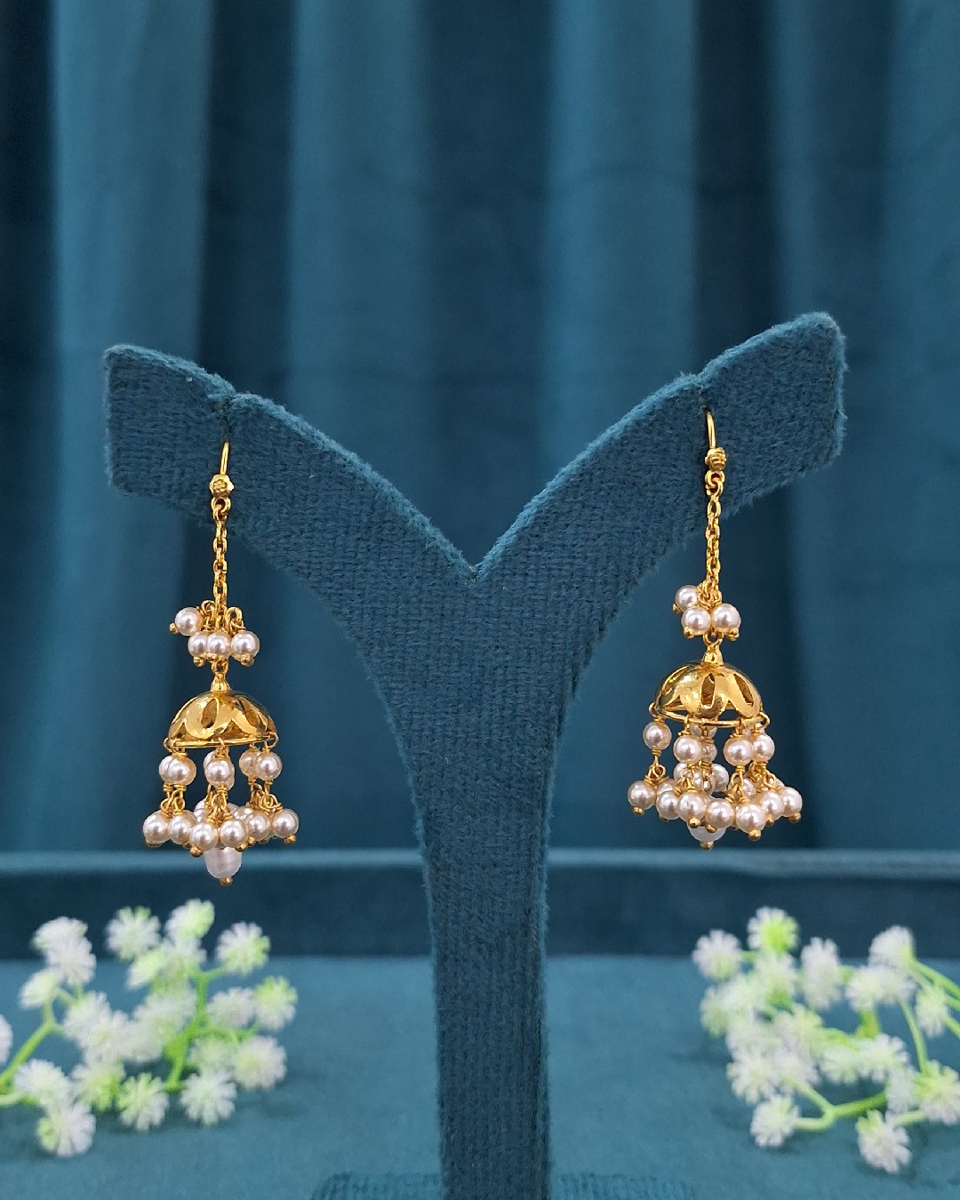 Pearl Jhumka Drop Earrings