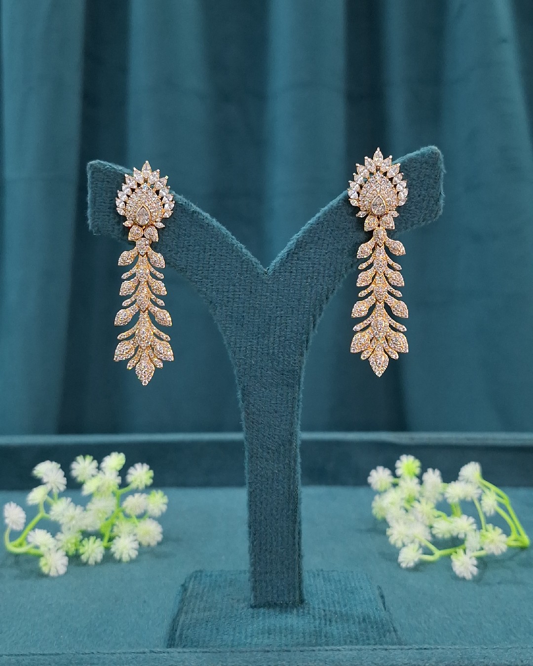 Leaf Cascade Statement Earrings