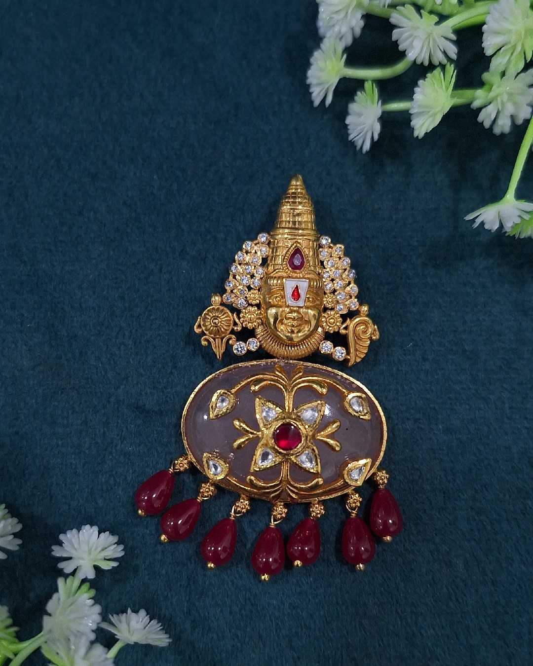 Balaji Ruby Drop Pendant