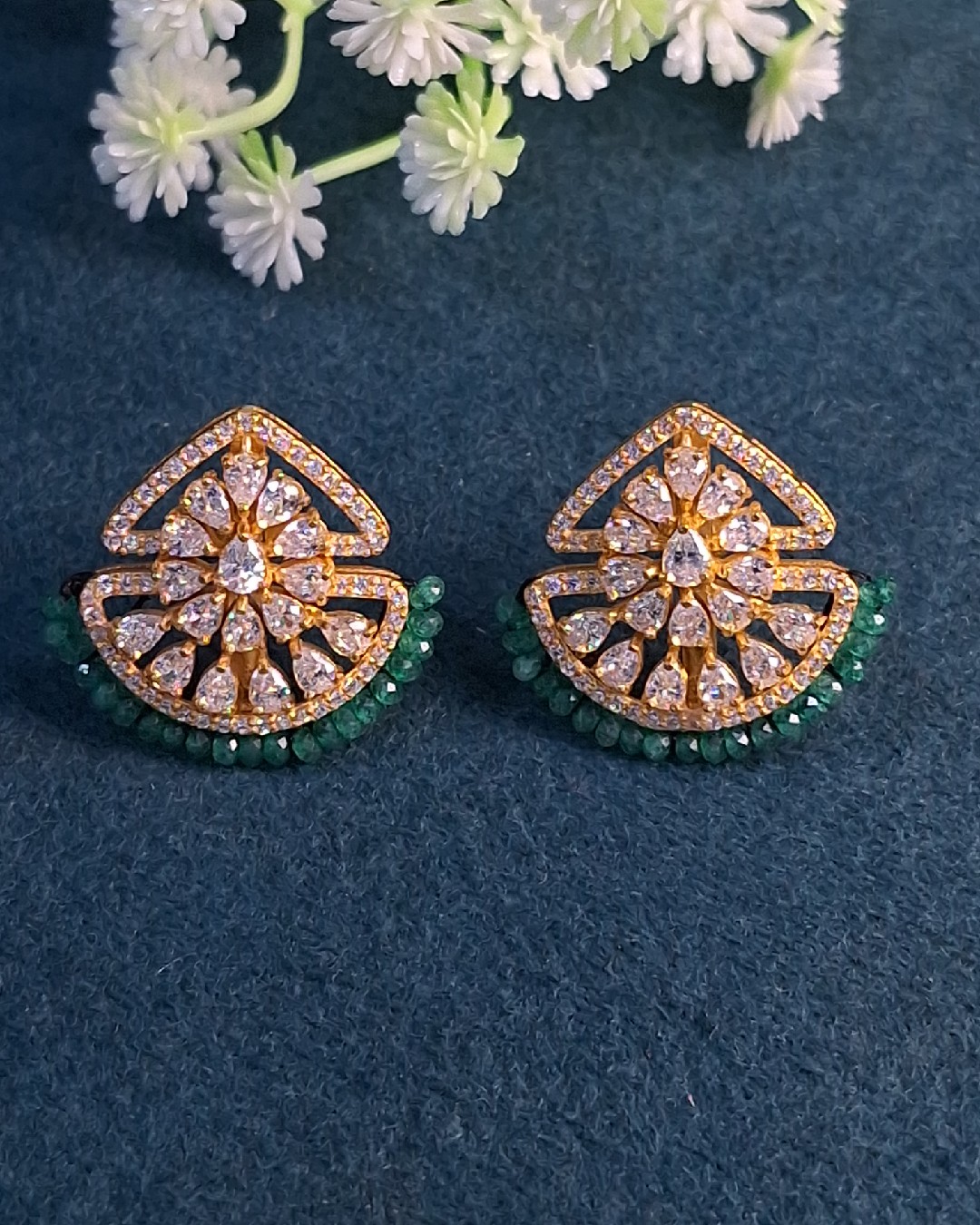 Sparkling Petal Arc Earrings