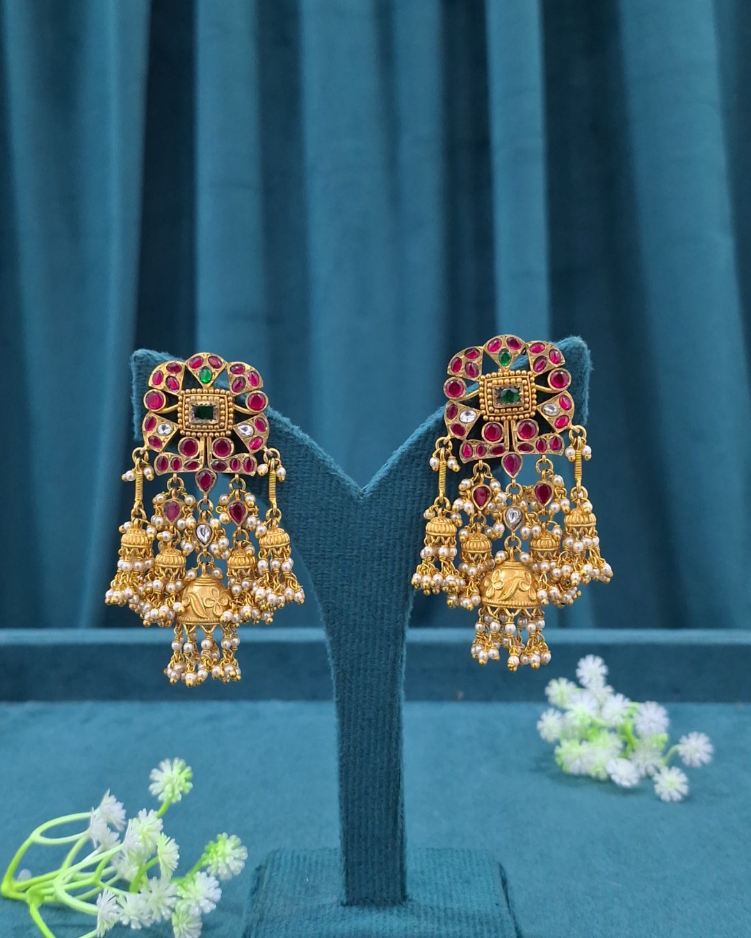Kundan Cascade Earrings