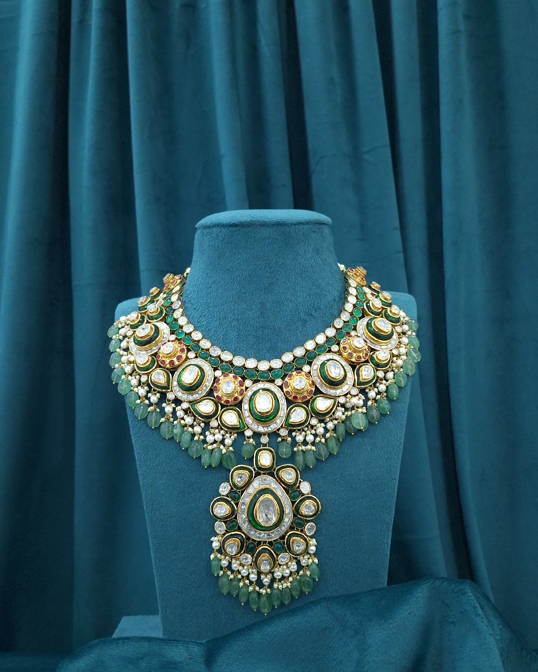 Rajwadi Polki Jade Rajasthani Necklace