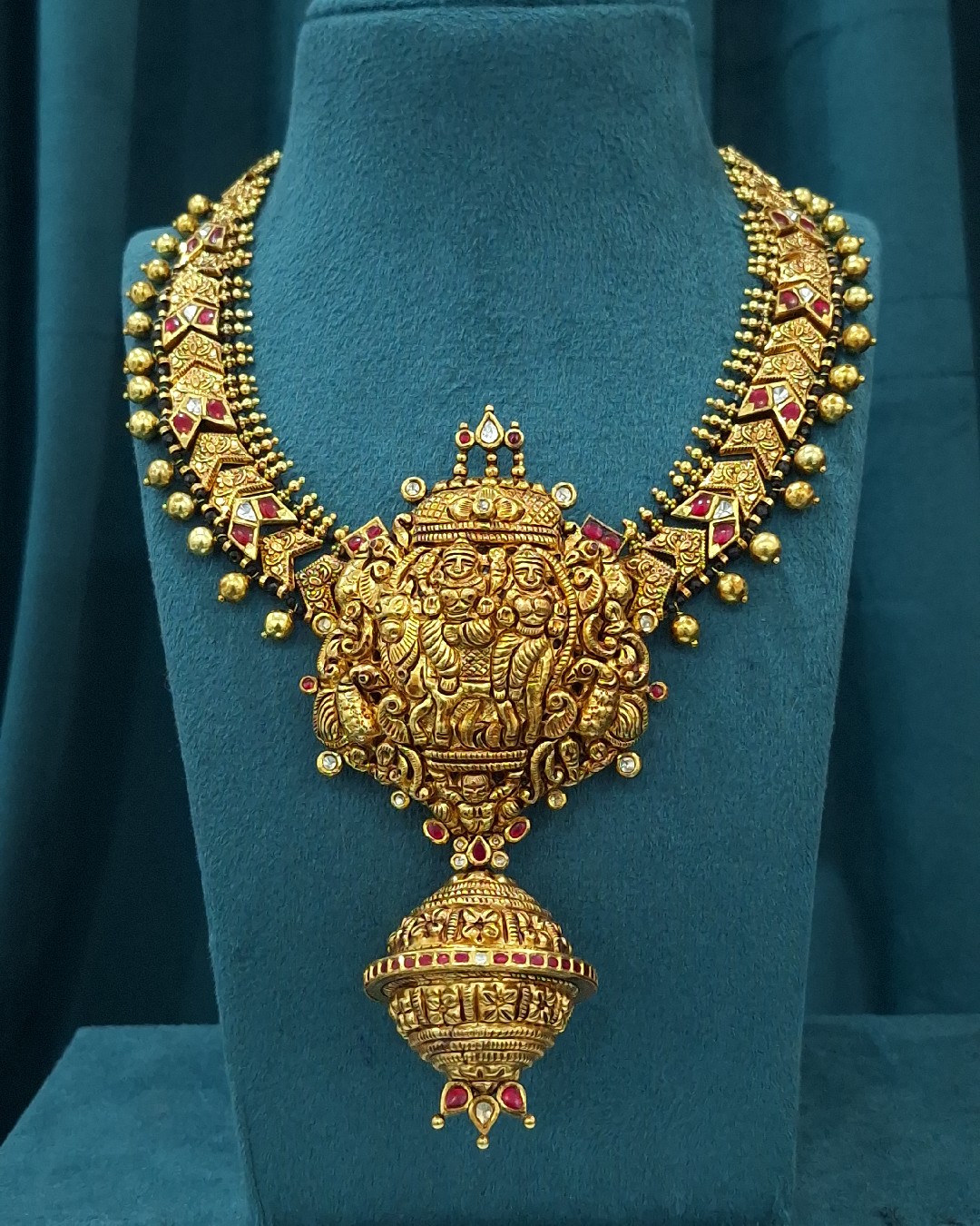 Uma Maheshwar Peacock Temple Necklace