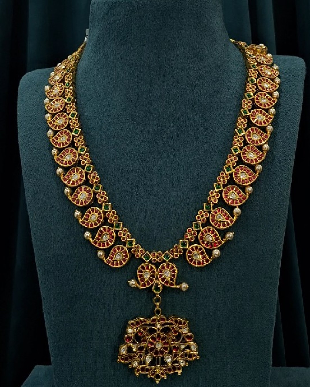 Dual-Side Kundan Mango Necklace