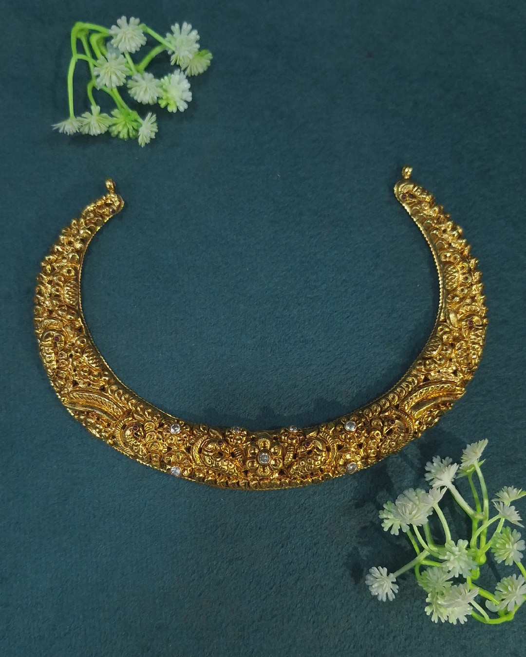 Nakshi Kante Necklace with Peacock & Floral Design