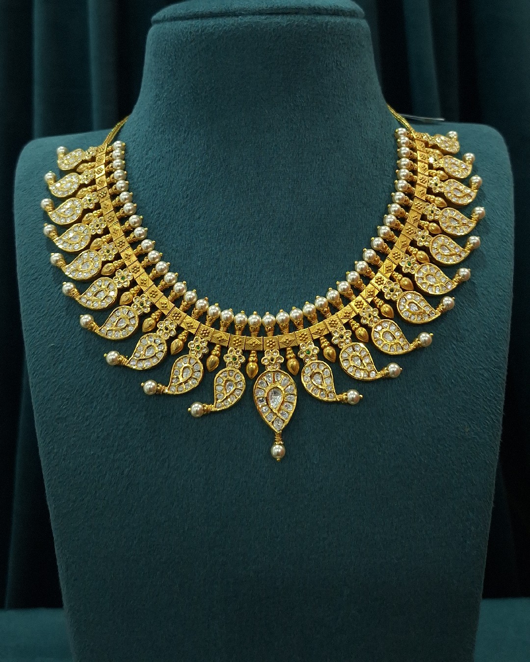 White Kundan Mango Necklace