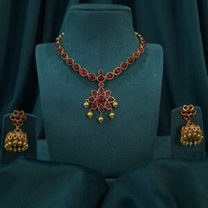 Ruby Floral Necklace Set