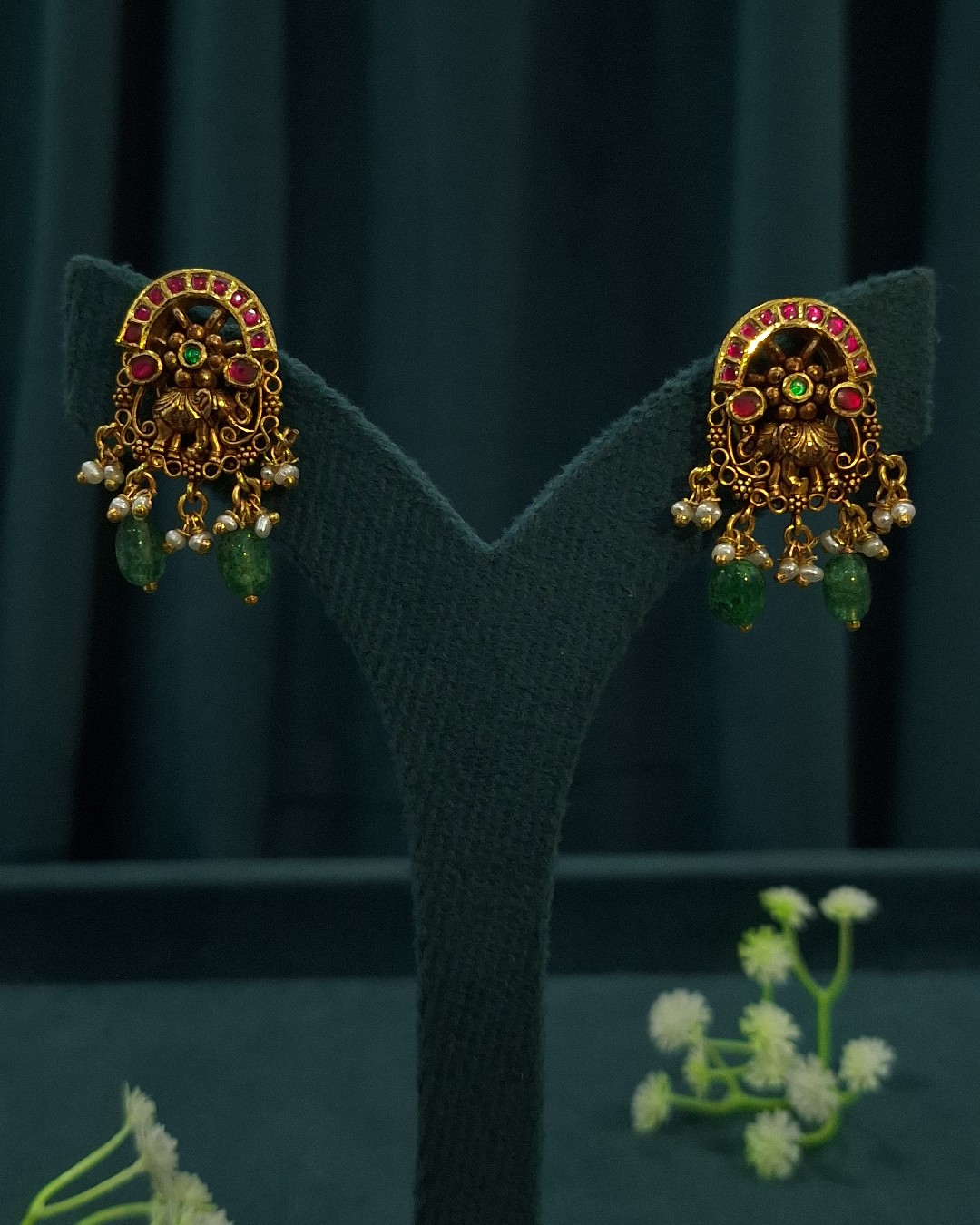 Antique Kundan Elephant Earrings