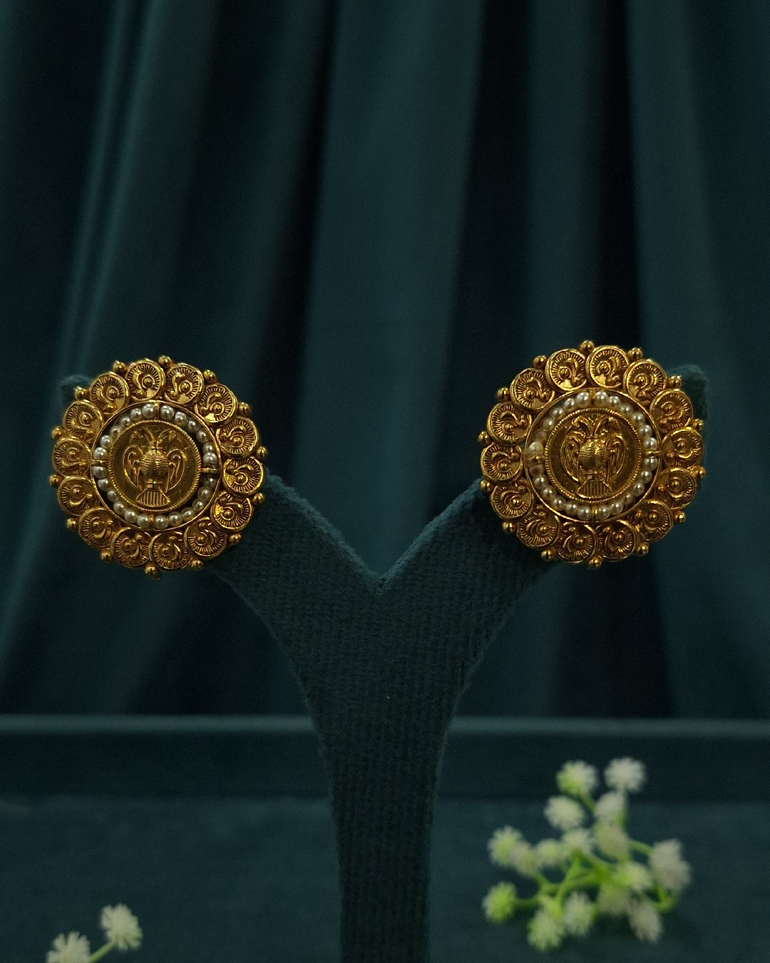 Gandaberunda Pearl Studs