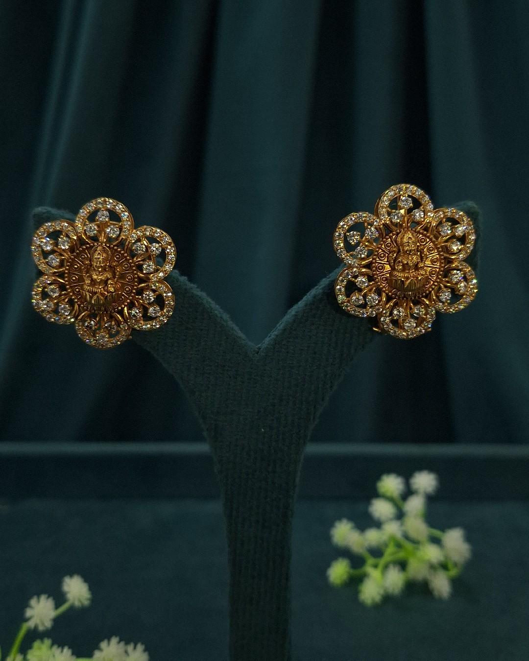 Lakshmi CZ Floral Studs
