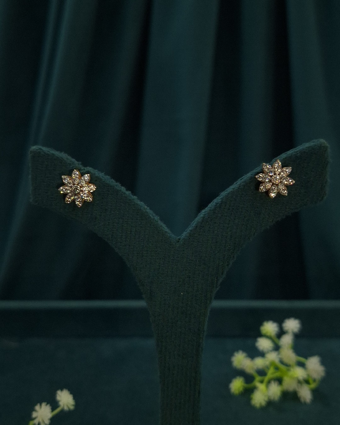 CZ Floral Studs