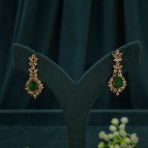 Ruby  And Emerald CZ Floral Changeable Earrings