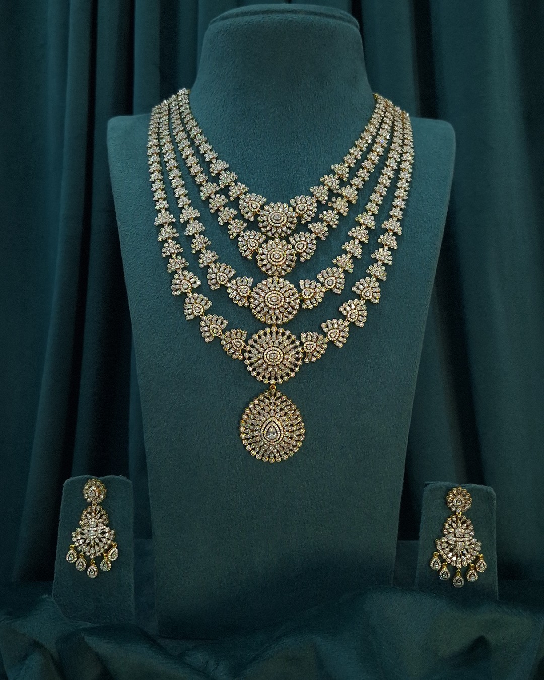 Floral CZ Layered Necklace