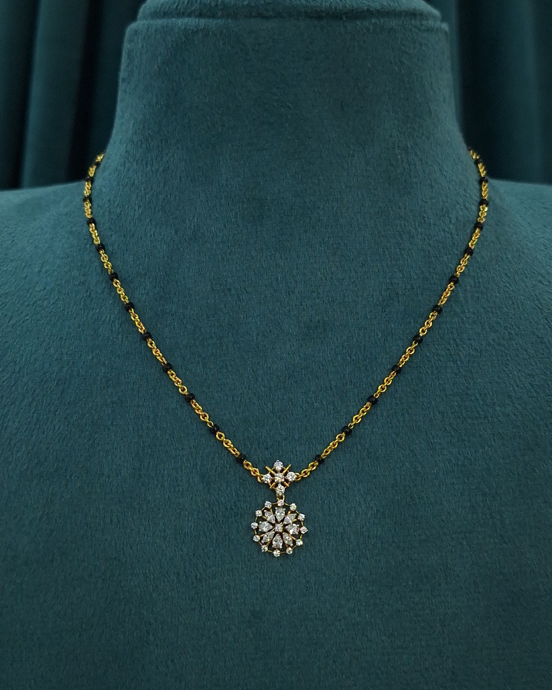 CZ Black Beads Necklace