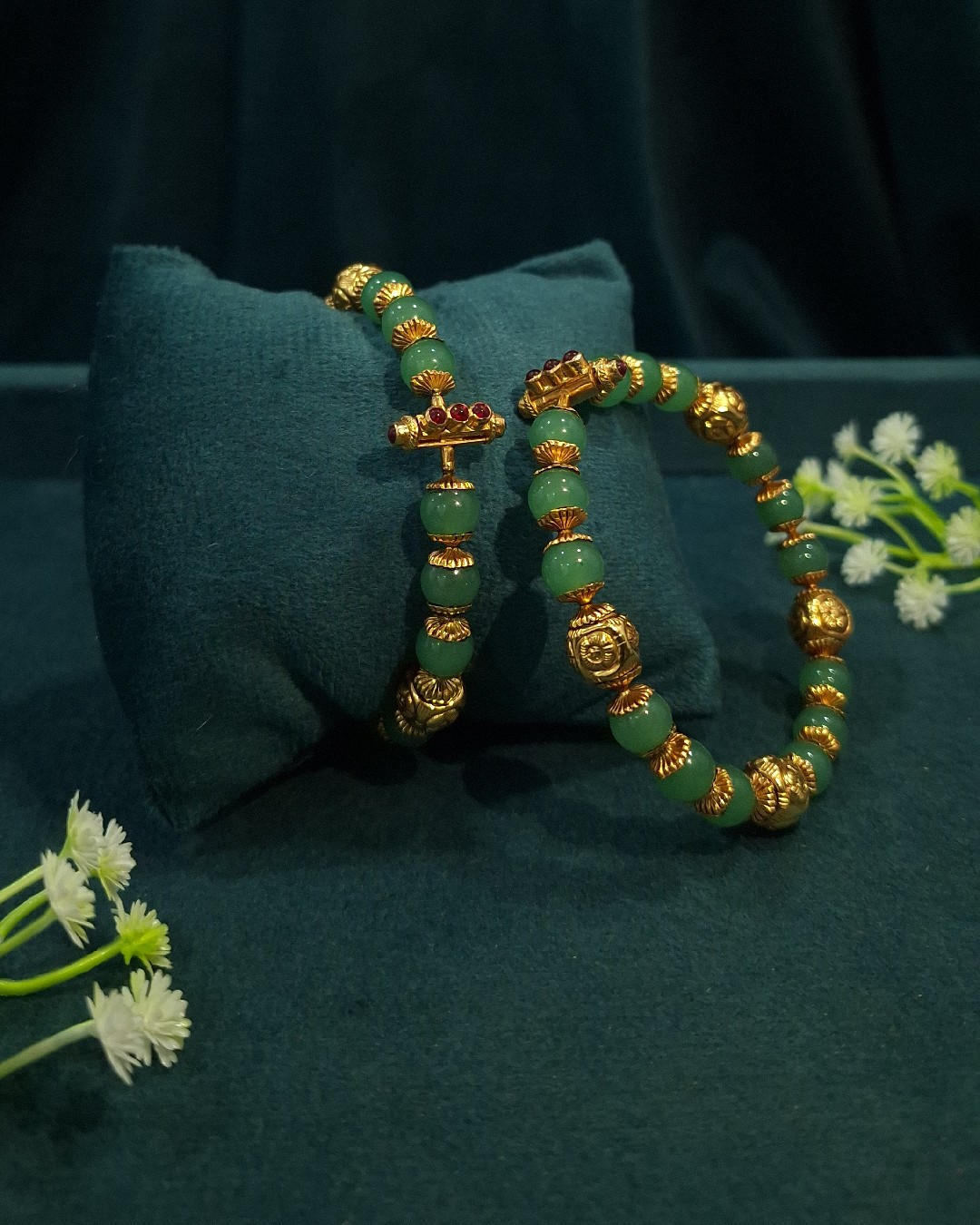 Green Beads Bangle