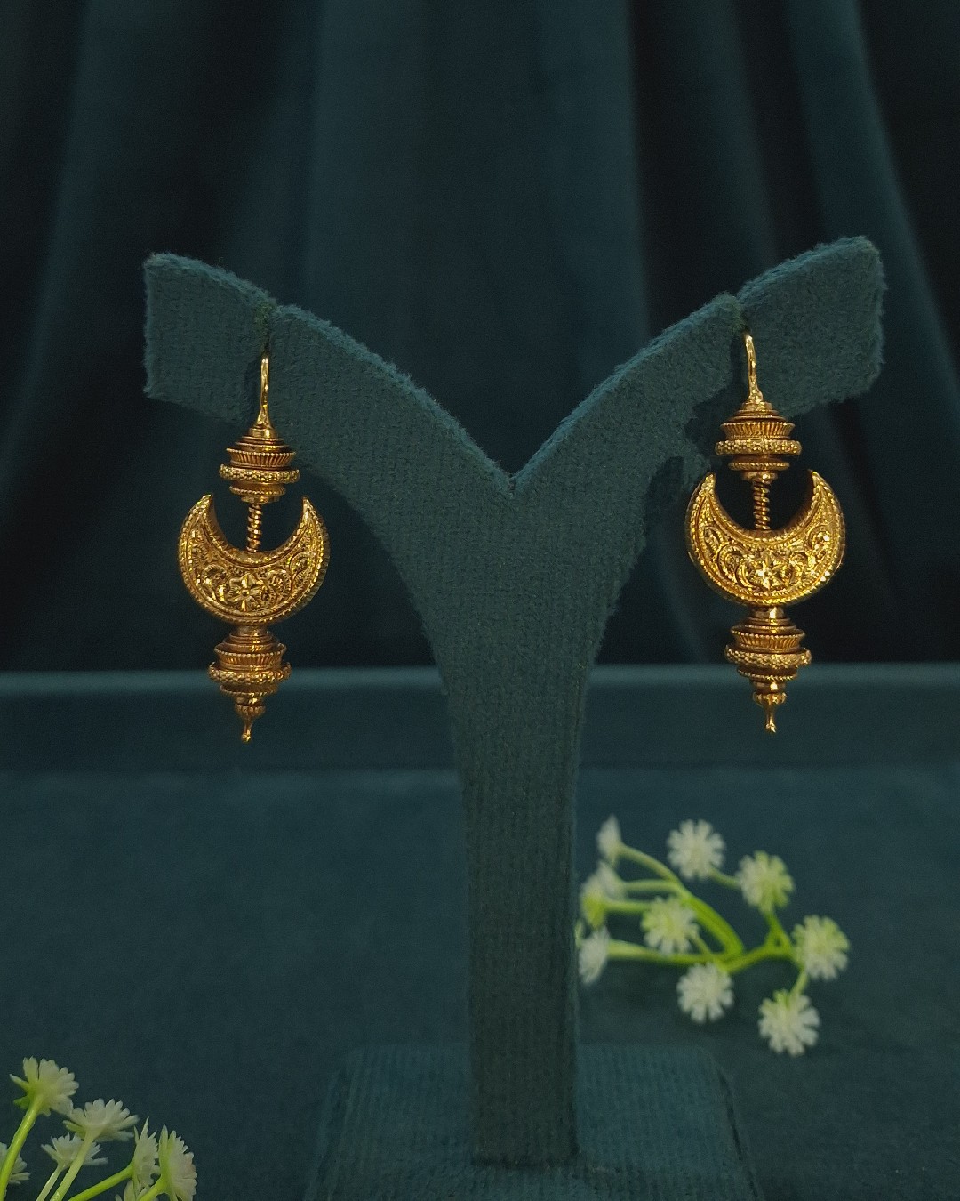 Antique Crescent Nakshi Earrings