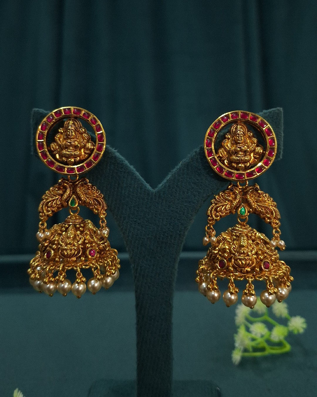 Lakshmi Kundan Peacock Jhumkas
