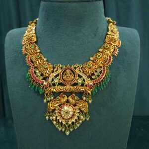 Lakshmi Peacock Kundan Short Necklace