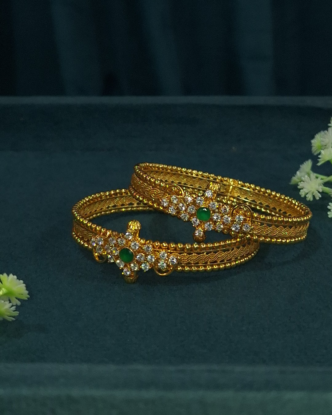 CZ Emerald Rope Style Bangles